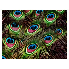 Peacock Feathers Color Plumage Two Sides Premium Plush Fleece Blanket (extra Small) by Celenk