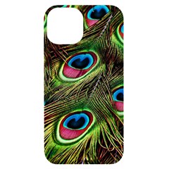 Peacock Feathers Color Plumage Iphone 14 Black Uv Print Case by Celenk