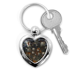 Background Metal Pattern Texture Key Chain (heart) by Celenk