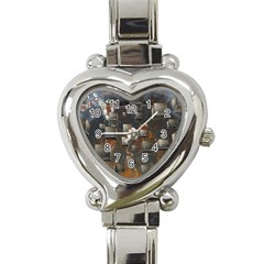 Background Metal Pattern Texture Heart Italian Charm Watch by Celenk