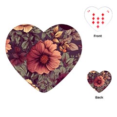 Flowers Pattern Playing Cards Single Design (heart) by Simbadda