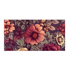 Flowers Pattern Satin Wrap 35  X 70  by Simbadda