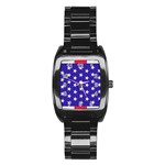 Usa Independence Day July Background Stainless Steel Barrel Watch Front