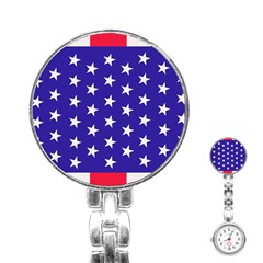 Usa Independence Day July Background Stainless Steel Nurses Watch by Vaneshop