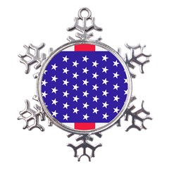 Usa Independence Day July Background Metal Large Snowflake Ornament