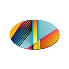 Colorful Rainbow Stripe Pattern Sticker (oval) by Vaneshop