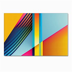 Colorful Rainbow Stripe Pattern Postcard 4 x 6  (pkg Of 10) by Vaneshop