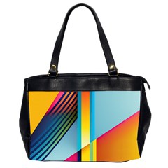 Colorful Rainbow Stripe Pattern Oversize Office Handbag (2 Sides) by Vaneshop