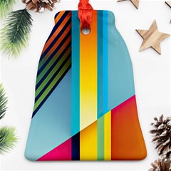 Colorful Rainbow Stripe Pattern Bell Ornament (two Sides)