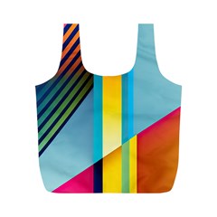 Colorful Rainbow Stripe Pattern Full Print Recycle Bag (m) by Vaneshop