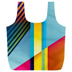 Colorful Rainbow Stripe Pattern Full Print Recycle Bag (xxl) by Vaneshop