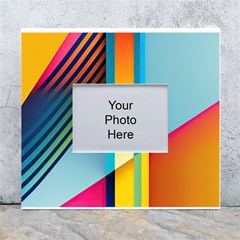 Colorful Rainbow Stripe Pattern White Wall Photo Frame 5  X 7  by Vaneshop