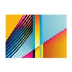 Colorful Rainbow Stripe Pattern Crystal Sticker (a4) by Vaneshop