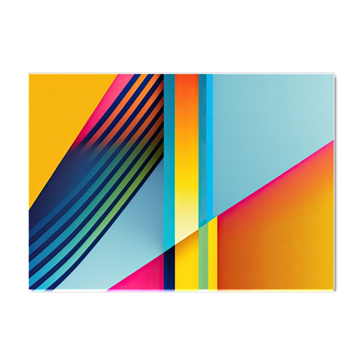 Colorful Rainbow Stripe Pattern Crystal Sticker (A4)