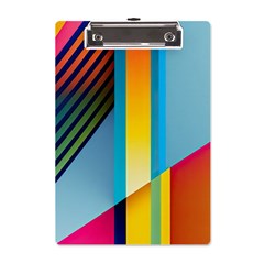 Colorful Rainbow Stripe Pattern A5 Acrylic Clipboard by Vaneshop