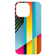 Colorful Rainbow Stripe Pattern Iphone 14 Pro Max Black Uv Print Case