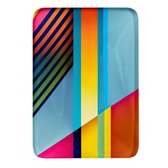 Colorful Rainbow Stripe Pattern Rectangular Glass Fridge Magnet (4 Pack) by Vaneshop