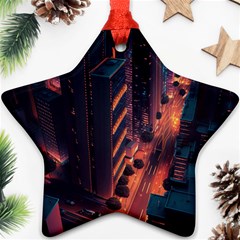 Abstract Landscape Landmark Town City Cityscape Ornament (star)