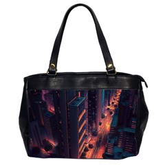 Abstract Landscape Landmark Town City Cityscape Oversize Office Handbag (2 Sides) by Vaneshop