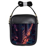 Abstract Landscape Landmark Town City Cityscape Girls Sling Bag Front