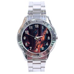 Abstract Landscape Landmark Town City Cityscape Stainless Steel Analogue Watch by Vaneshop