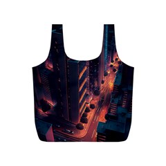 Abstract Landscape Landmark Town City Cityscape Full Print Recycle Bag (s) by Vaneshop