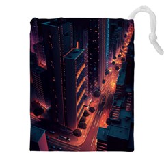 Abstract Landscape Landmark Town City Cityscape Drawstring Pouch (5xl) by Vaneshop