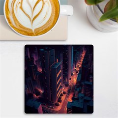 Abstract Landscape Landmark Town City Cityscape Uv Print Square Tile Coaster  by Vaneshop