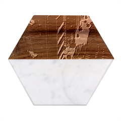 Abstract Landscape Landmark Town City Cityscape Marble Wood Coaster (hexagon)  by Vaneshop