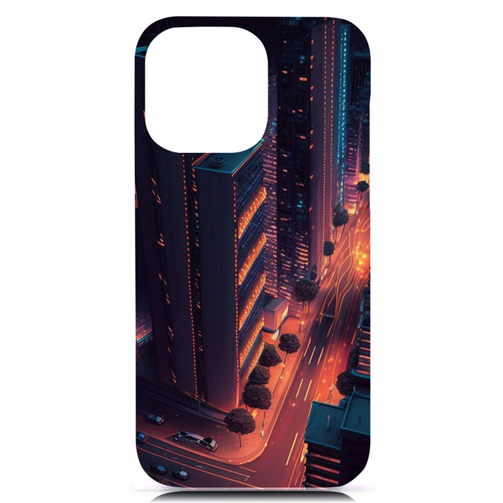 Abstract Landscape Landmark Town City Cityscape iPhone 14 Pro Max Black UV Print Case