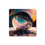 Crystal Ball Glass Sphere Lens Ball Square Magnet Front