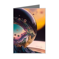 Crystal Ball Glass Sphere Lens Ball Mini Greeting Card by Vaneshop