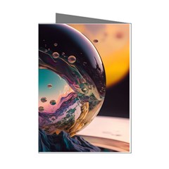 Crystal Ball Glass Sphere Lens Ball Mini Greeting Cards (pkg Of 8) by Vaneshop