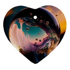 Crystal Ball Glass Sphere Lens Ball Heart Ornament (two Sides) by Vaneshop