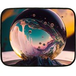 Crystal Ball Glass Sphere Lens Ball Fleece Blanket (Mini) 35 x27  Blanket