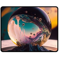 Crystal Ball Glass Sphere Lens Ball Fleece Blanket (medium) by Vaneshop