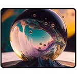 Crystal Ball Glass Sphere Lens Ball Fleece Blanket (Medium) 60 x50  Blanket Front