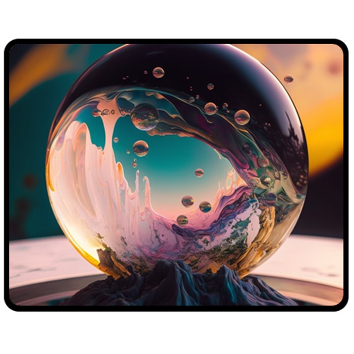 Crystal Ball Glass Sphere Lens Ball Fleece Blanket (Medium)