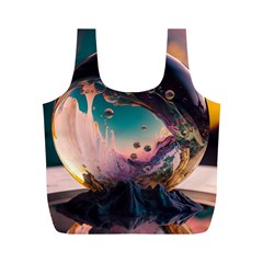 Crystal Ball Glass Sphere Lens Ball Full Print Recycle Bag (m) by Vaneshop