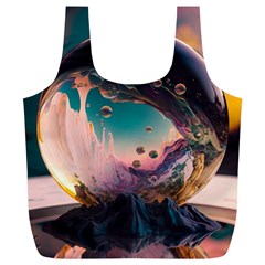 Crystal Ball Glass Sphere Lens Ball Full Print Recycle Bag (xl) by Vaneshop