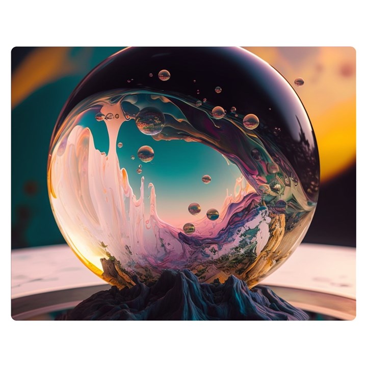 Crystal Ball Glass Sphere Lens Ball Two Sides Premium Plush Fleece Blanket (Medium)