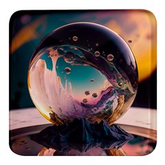 Crystal Ball Glass Sphere Lens Ball Square Glass Fridge Magnet (4 Pack) by Vaneshop