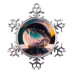 Crystal Ball Glass Sphere Lens Ball Metal Large Snowflake Ornament