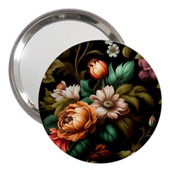 Floral Flower Blossom Bloom Flora 3  Handbag Mirrors by Vaneshop