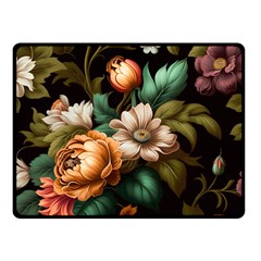 Floral Flower Blossom Bloom Flora Two Sides Fleece Blanket (small) by Vaneshop