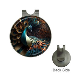 Colorful Peacock Bird Feathers Hat Clips With Golf Markers by Vaneshop