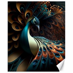 Colorful Peacock Bird Feathers Canvas 16  X 20  by Vaneshop