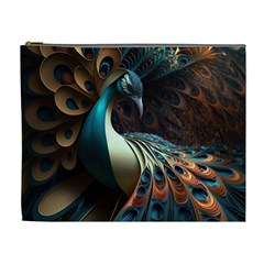 Colorful Peacock Bird Feathers Cosmetic Bag (xl) by Vaneshop