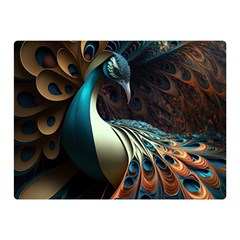 Colorful Peacock Bird Feathers Two Sides Premium Plush Fleece Blanket (mini) by Vaneshop