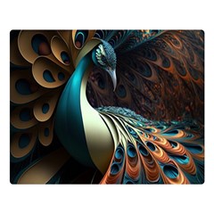 Colorful Peacock Bird Feathers Two Sides Premium Plush Fleece Blanket (large) by Vaneshop